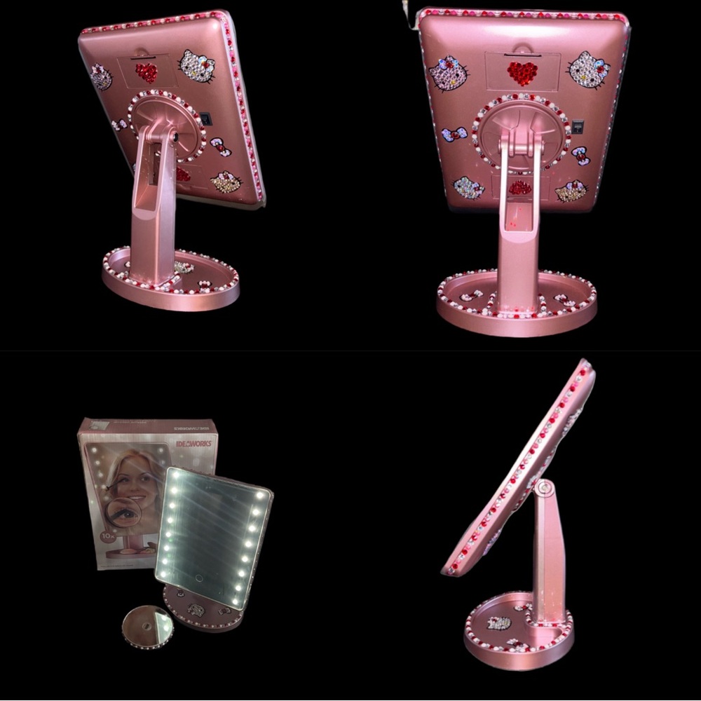 Ideaworks Hello Kitty Theme Luxe Crystal Vanity Mirror In Rose Pink New With Box